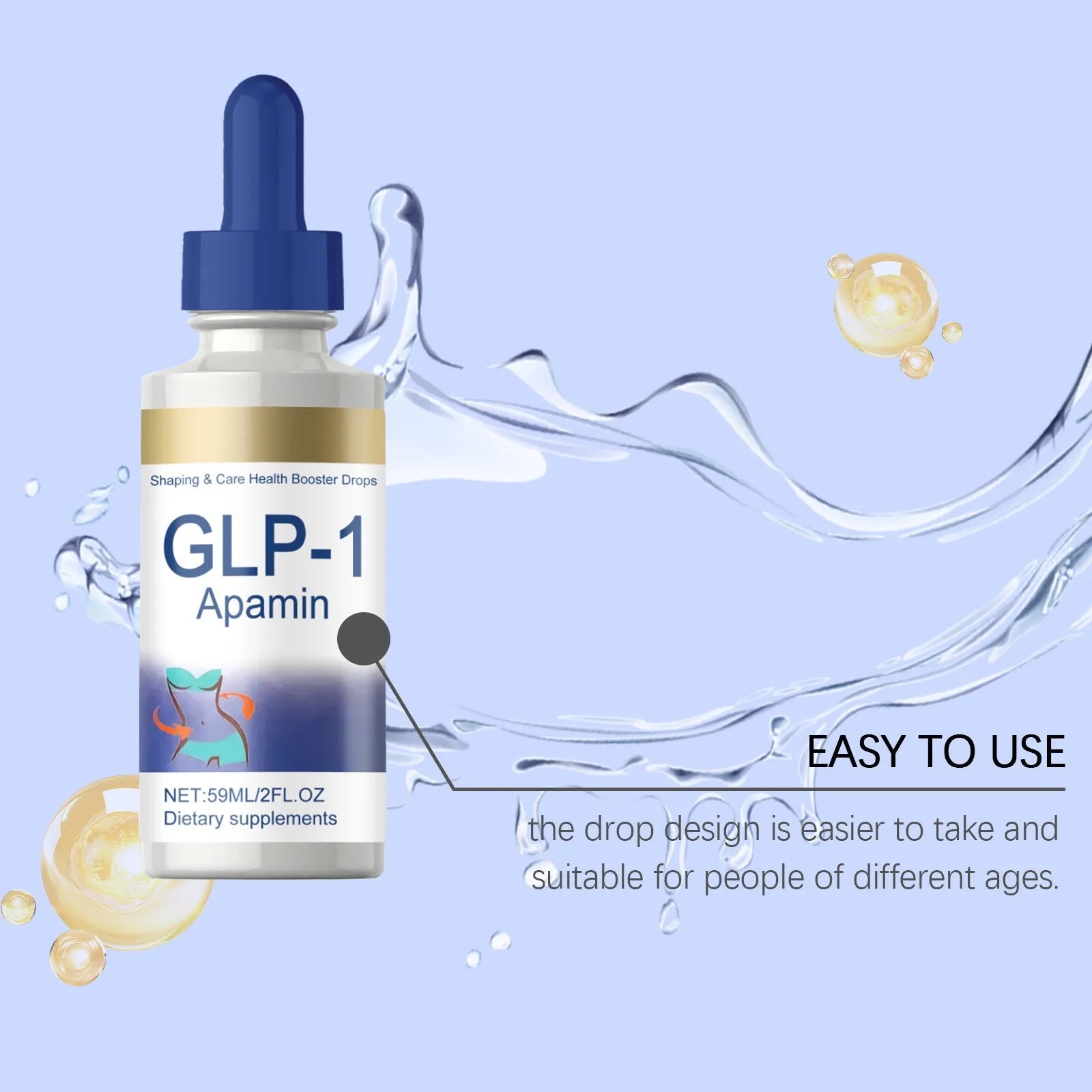 Nourishing Skin Elastic Body Care Drops 59ml bottle with dropper