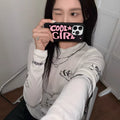 Black pink silicone phone case with creative star pattern and text print for Apple iPhone