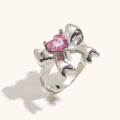 Stainless steel bowknot ring for women in gold or silver, sizes No 6, No 7 and No 8