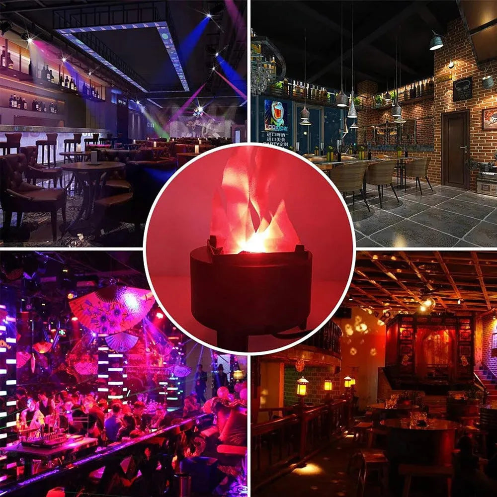 Red LED flame light with 13cm height and black base for Halloween stage party decoration