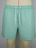 Polyester fibre striped beach shorts with straight leg opening in navy blue colour