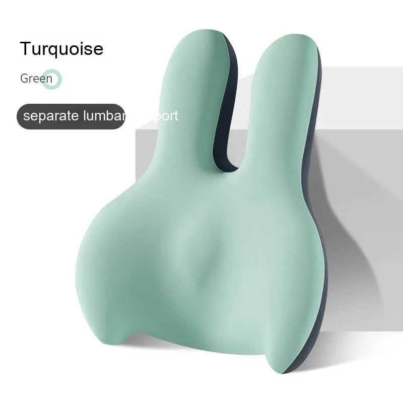 Flat style car seat cushion and lumbar support pad set in a choice of five colours.