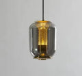 Nordic minimalist pendant chandelier with a creative glass shade in smoked grey, cognac, or transparent colour.