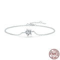 Rhyme S925 silver shining diamond bracelet for women round diamonds electroplated finish large or small size