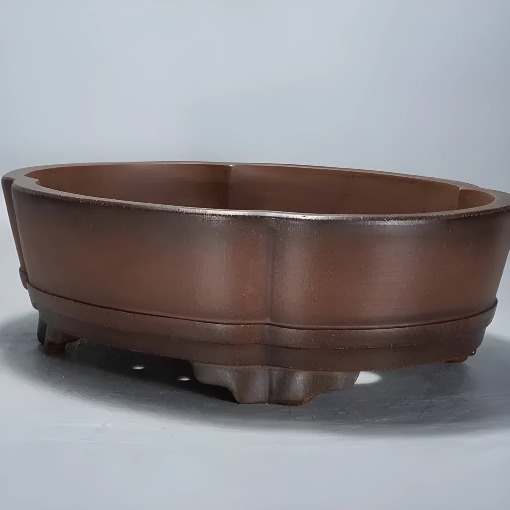 Purple clay ceramic rectangular flower pot measuring 50x39x16cm with classical terracotta design