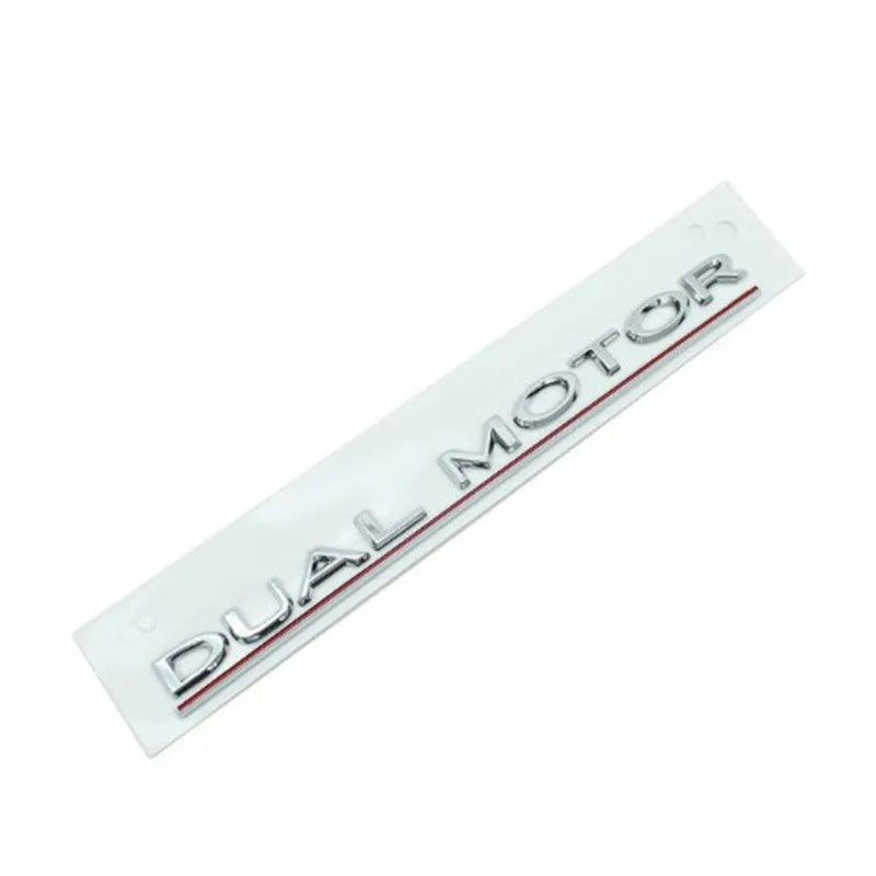 Tesla Model 3 double motor rear bumper sticker in ABS plastic, showing matte black colour option