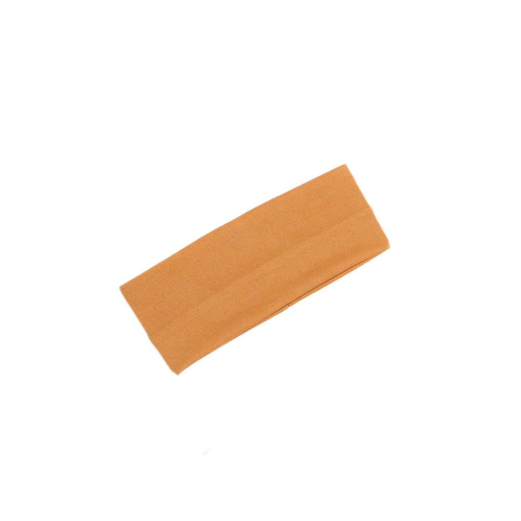 Wide solid colour sports headband with high elasticity and sweat-absorbing fabric, available in 12 colours