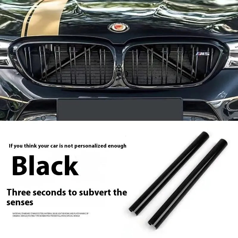 Car water tank horizontal bar middle net decorative strip in PVC with nine colour options showing pair of strips