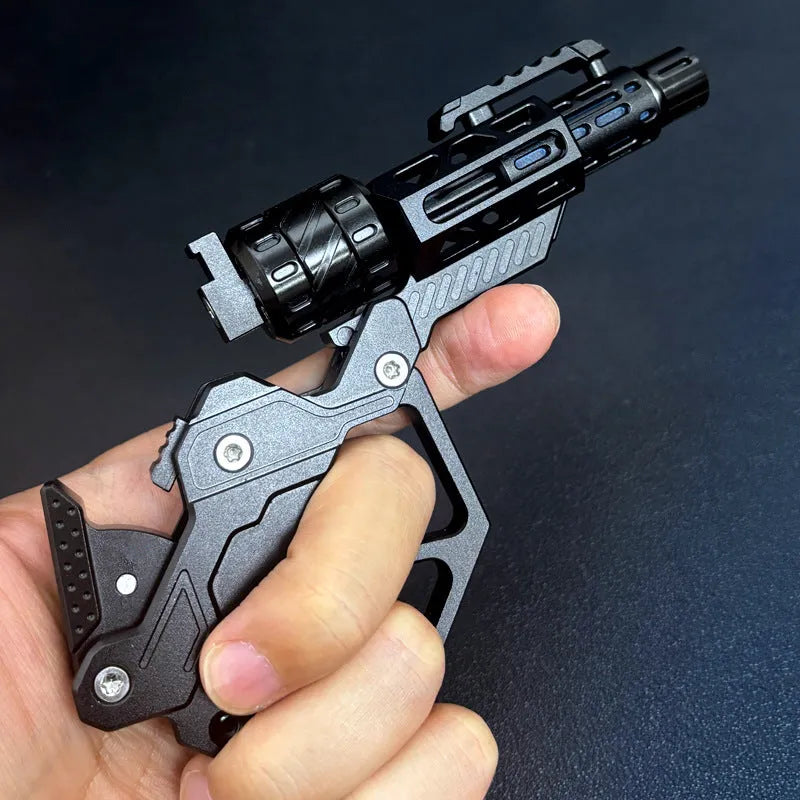 Azu magnetic metal push composite toy in black colour for stress relief and focus