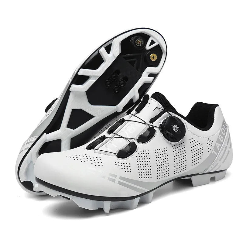 Breathable cycling shoes for men and women, PU upper, nylon outsole, elastic band closure, black colour