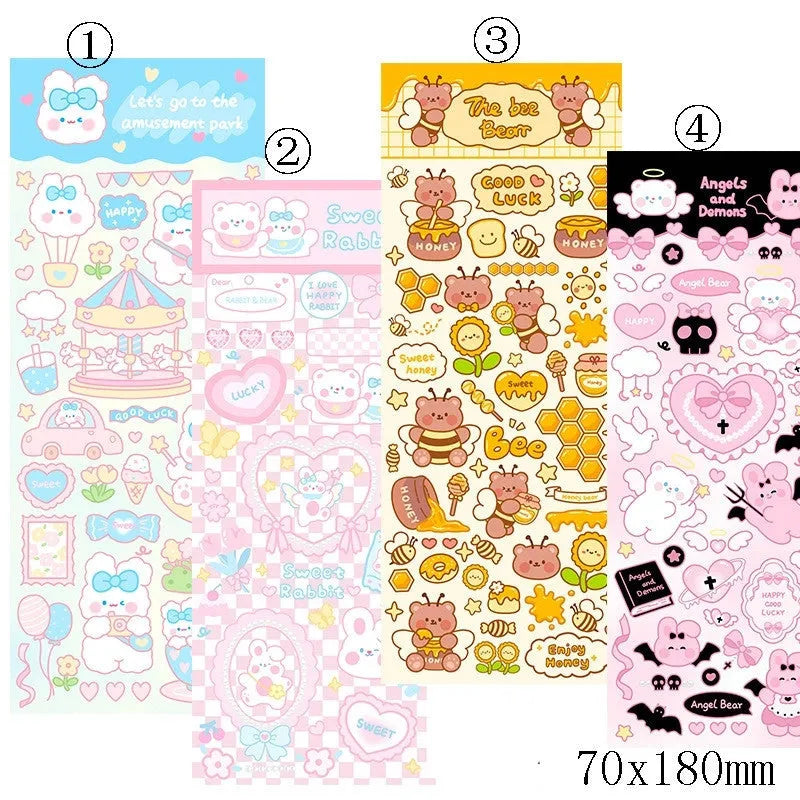 PVC waterproof cartoon style stickers for agenda and notebook decoration