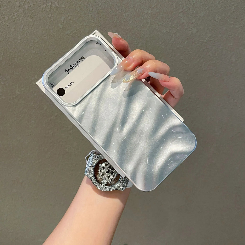 Soft textured wave pleated TPU phone case for Apple iPhone 17 models in a burgundy colour