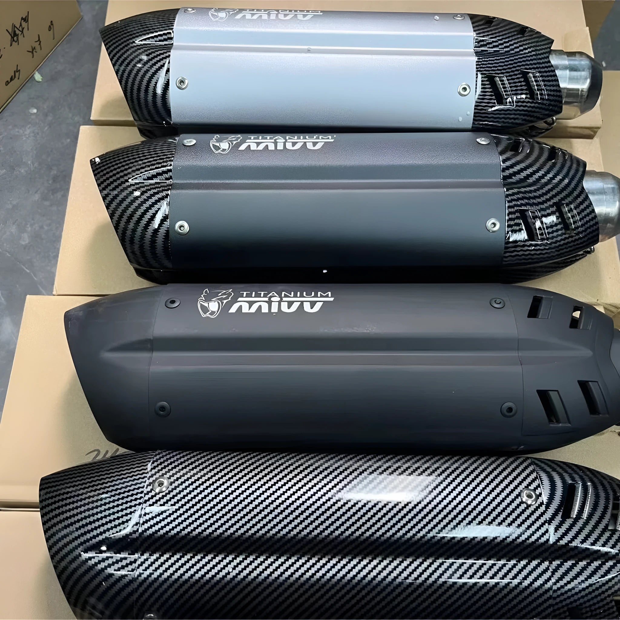 Stainless steel motorcycle exhaust pipe modification with small hexagonal design and 51mm interface