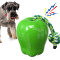 Plastic pet food dropping ball dog molar toy in green and red colour options