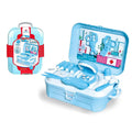 Sky blue plastic toy backpack storage box two-in-one children doctor play house set