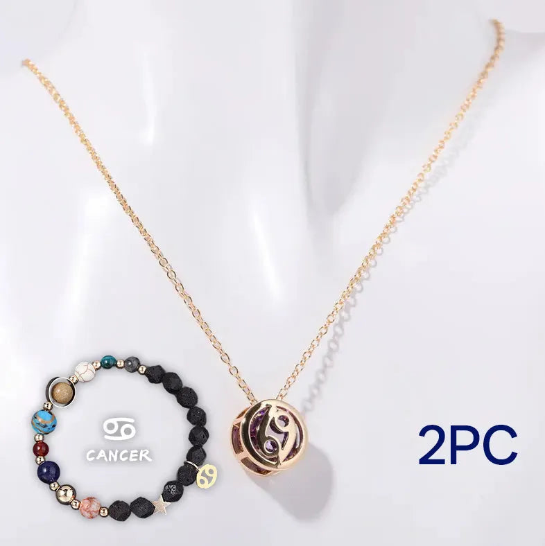 Natural stone beaded necklace and matching bracelet set in one of twelve available styles