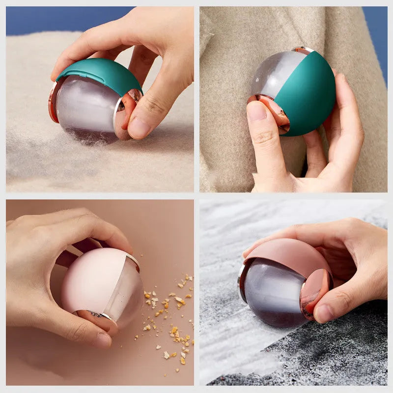 Green gold reusable gel lint roller ball for washing pet hair and lint from fabrics.
