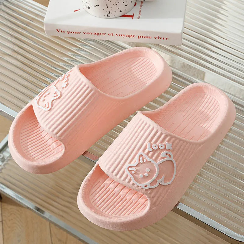 Women's cat slippers with thick EVA platform sole in multiple colour options
