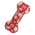 Printed bone-shaped TPR nibbling sound toy for dogs in multiple colour options