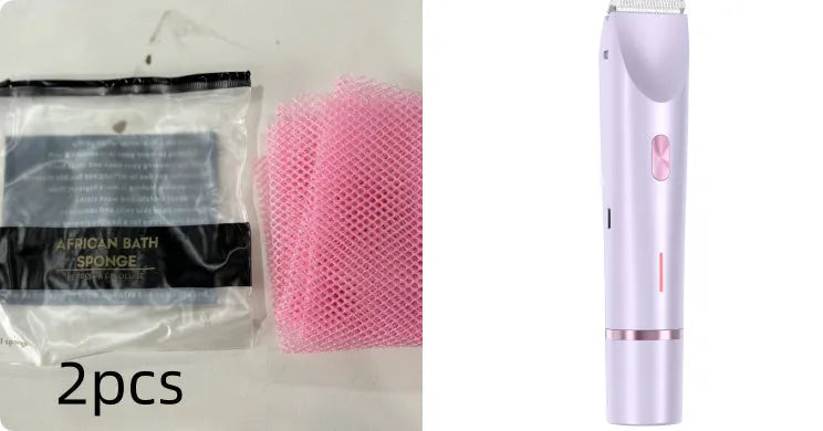 Pink women's electric hair remover with double head design for body grooming
