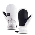 Black cycling mittens with touch screen compatible fingertips for winter riding