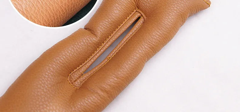 PU leather car seat gap strip in black, beige, brown, and grey colour options