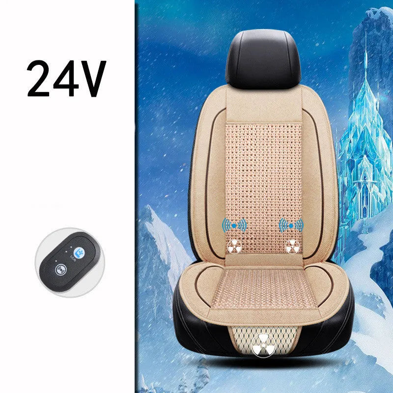 Car ventilation seat cushion in 60x60cm size with power cord, available in black, beige and coffee colours