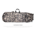 Black waterproof nylon bag for carrying a skateboard and fishing rod, shown with yoga mat.