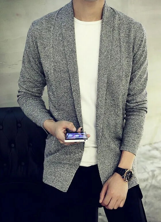 Korean style short black cardigan in slim fit polyester with folding craft detail