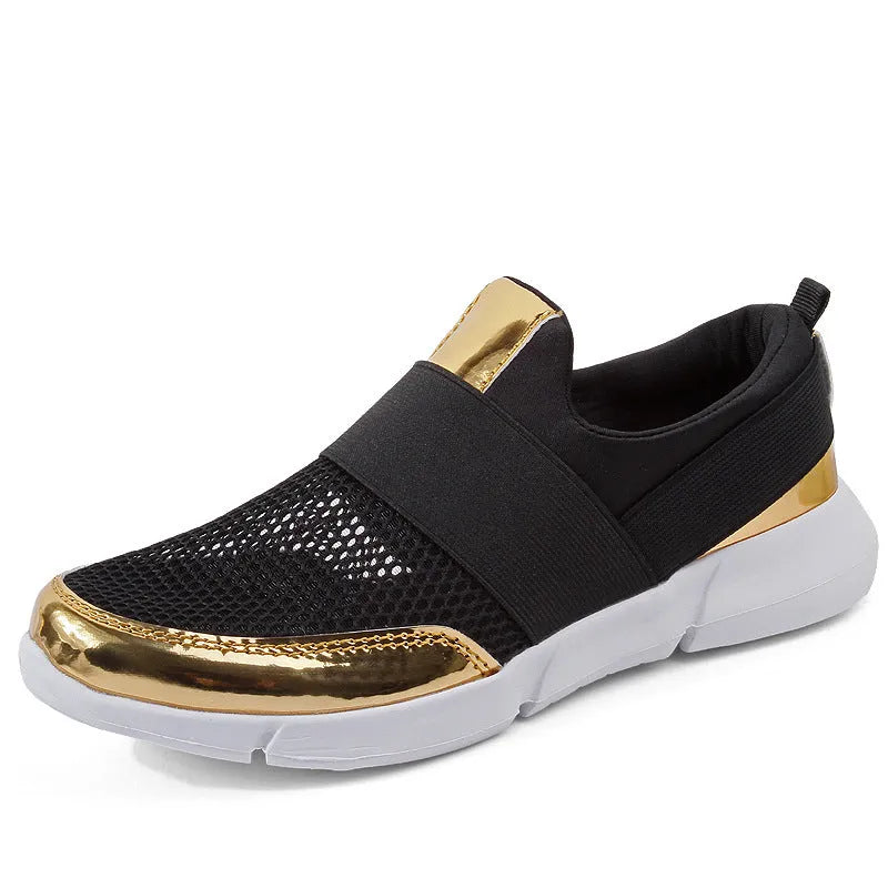 Women's low-cut casual sneaker in blue with mesh detail and a lightweight PU sole.
