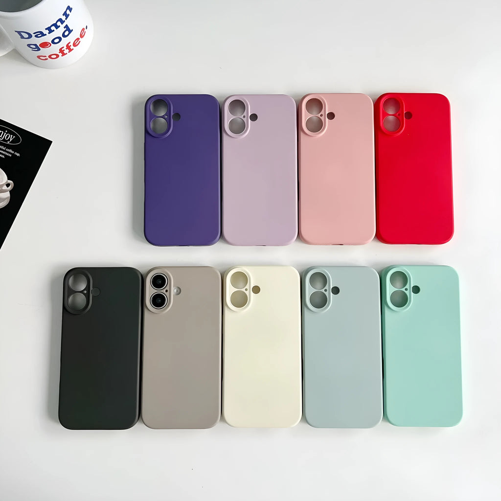 Solid colour TPU phone case for Apple iPhone, black, simple all-inclusive design