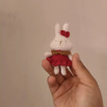 Hand-crocheted wool rabbit key chain pendant decorative accessory