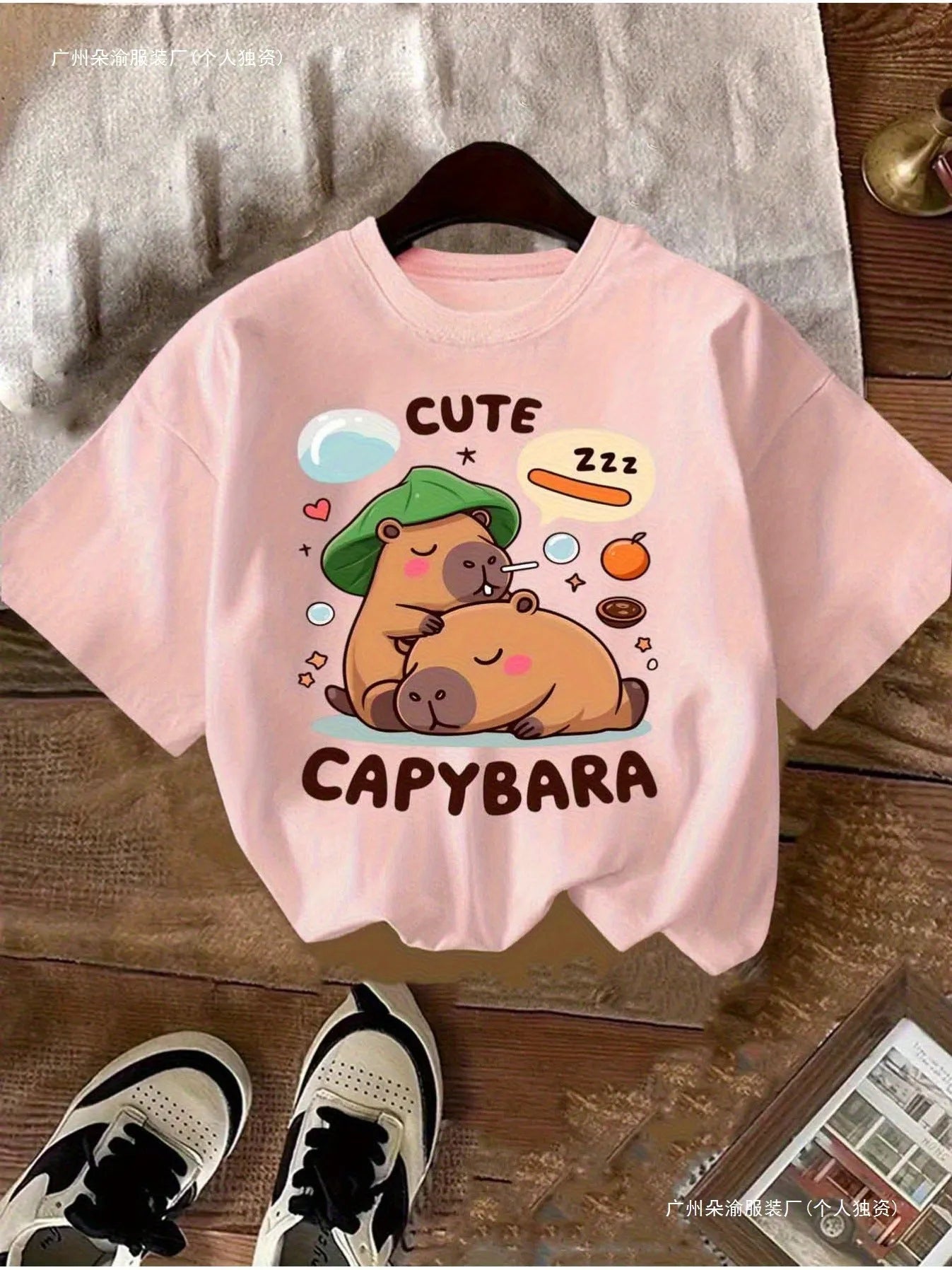 Children's cotton round neck short sleeve T-shirt in sports style, three colour options
