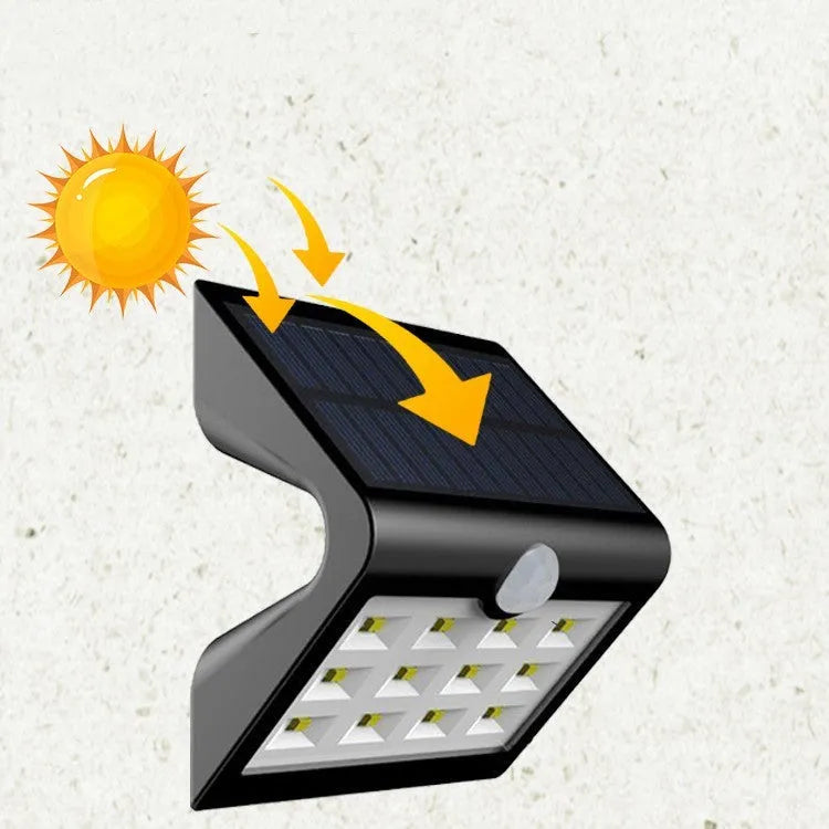 Solar yard light for outdoor garden and wall lighting with compact dimensions