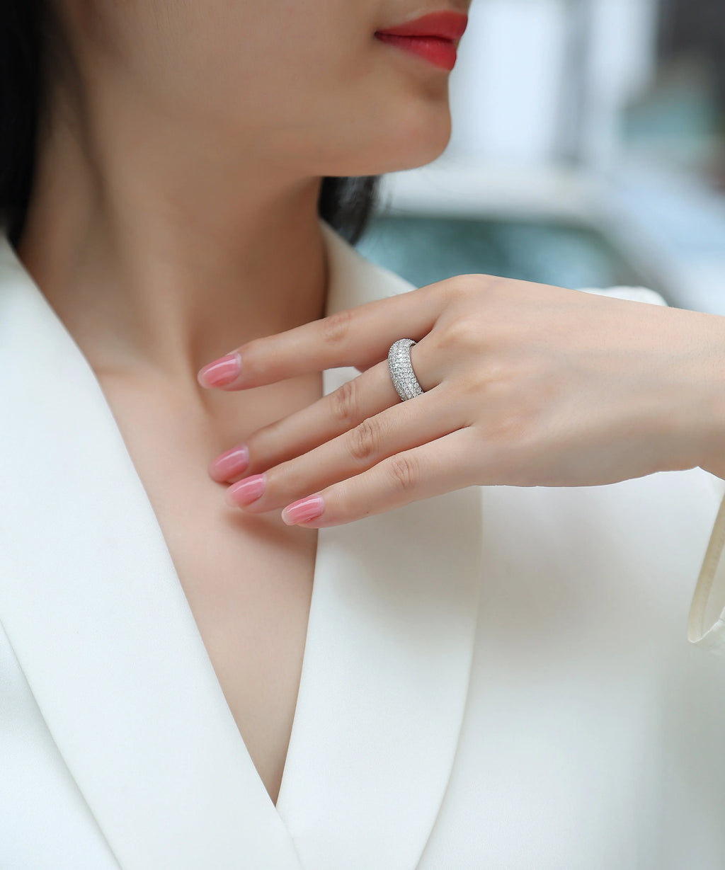 Moissanite ring with S925 silver platinum-plated band, GRA certificate, gift box, sizes 5-9