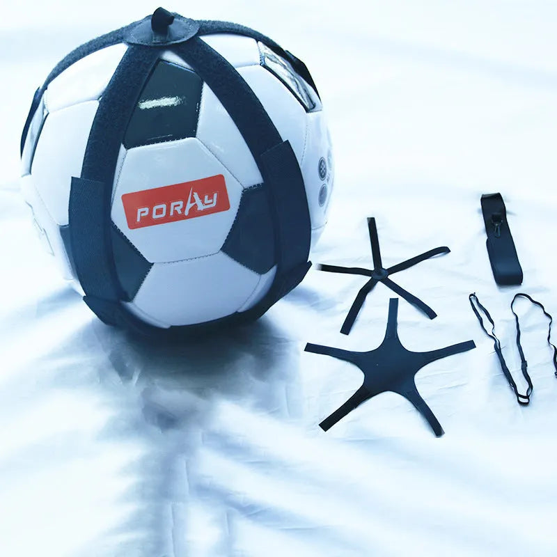 Black football juggling belt with 2 metre rope for ball control training