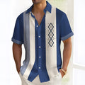 Men's multicolour printed polyester shirt with loose fit cardigan style