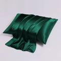 Zipper closure silk pillowcase in a choice of thirteen colours, showing the smooth mulberry silk fabric and side fastening.