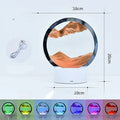 3D quicksand touch table lamp with glass shade in blue colour, measuring 200mm tall