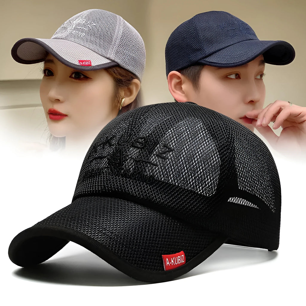 Men's adjustable mesh baseball cap in dome crown style with cotton fabric