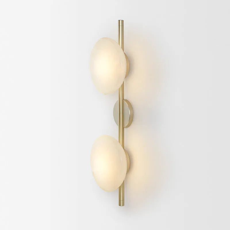 Glass art wall lamp with iron construction in transparent, smoke grey, and frosted shade options