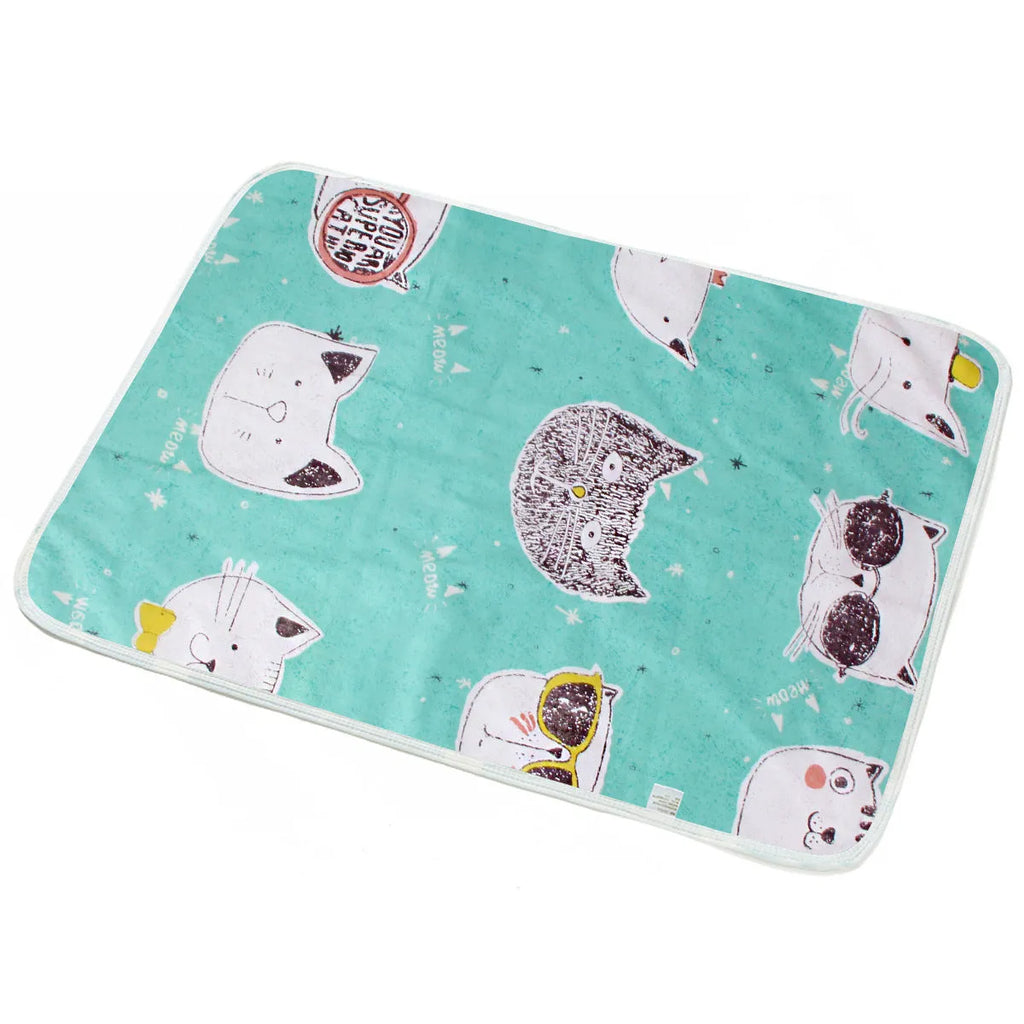 Breathable cotton cartoon waterproof insulation pad for dogs, 50x70cm, with a blue elephant pattern.