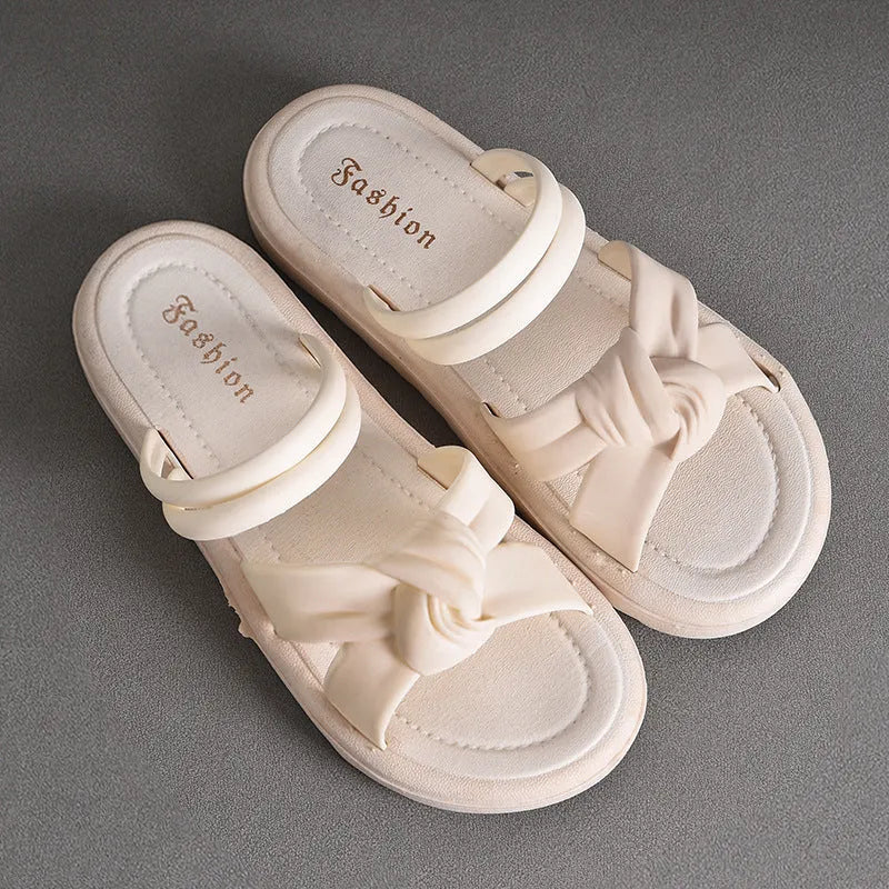Women's black and white PVC sandals with thick soft back and two-way wear design
