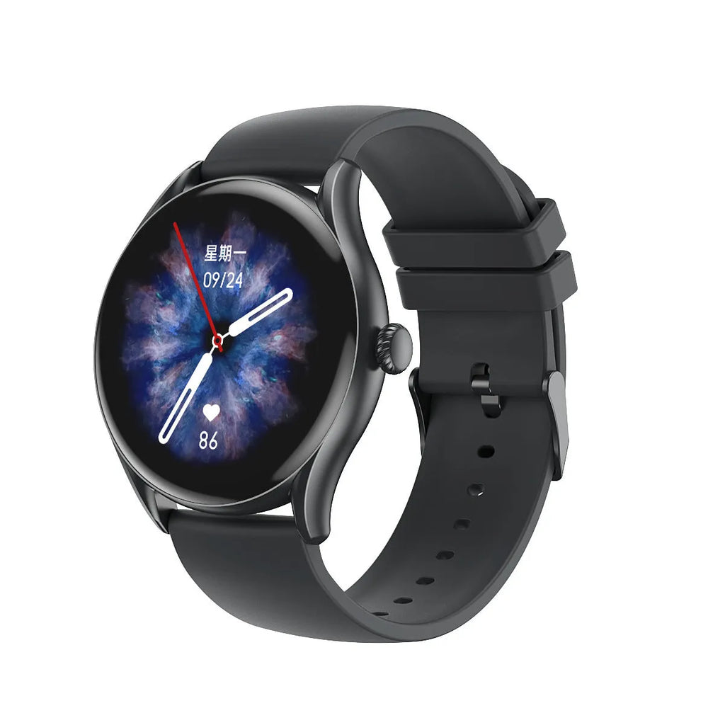 Portable smart sports watch with TFT screen, heart rate monitor, and Bluetooth calling, black, gold, or silver gray colour options