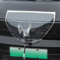 Black electric vehicle charging rain cover with magnetic strips, unfolded to 60cm by 50cm dimensions