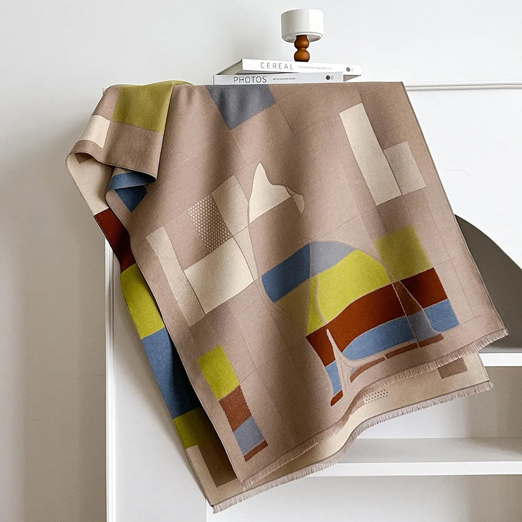 European style 185x65cm imitation cashmere polyester scarf in eight autumn colours