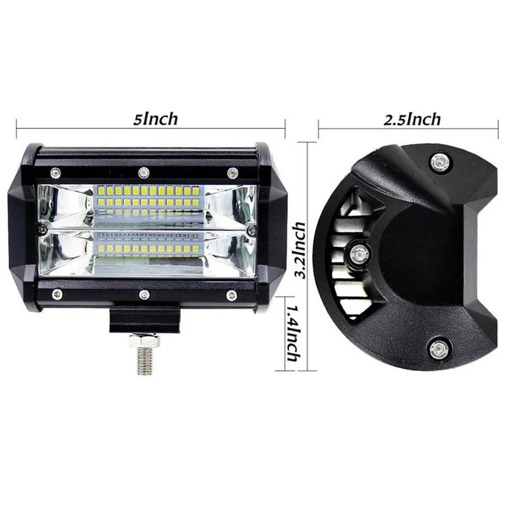 5-inch black LED work light with die-cast aluminium housing and polycarbonate lens for off-road vehicles