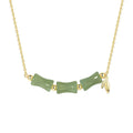 Chinese bamboo joint Hetian jade bracelet and necklace set for women