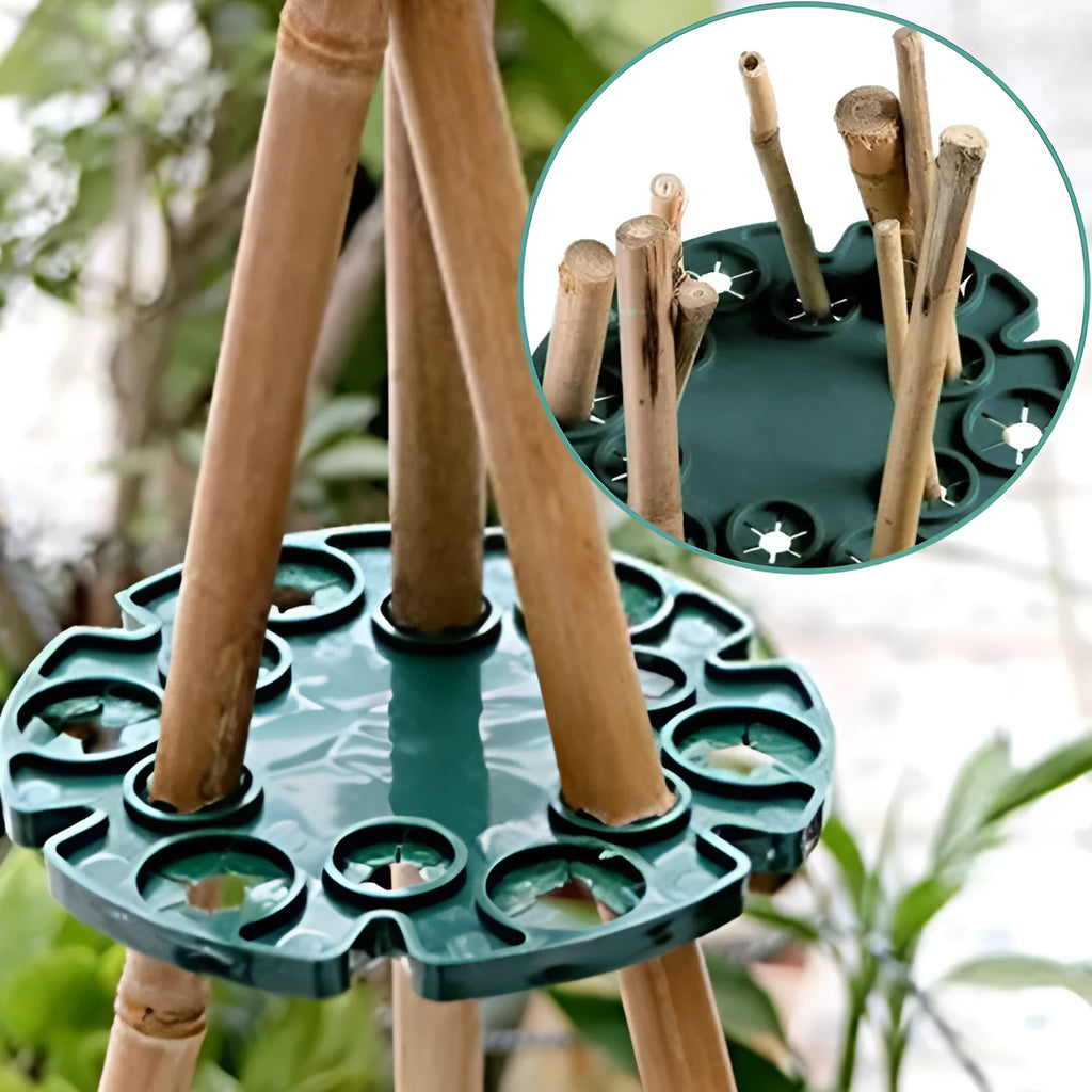 PE bamboo disc plant holder, 13.5cm diameter, suitable for 8mm pipe, for fixed pillar climbing plant support