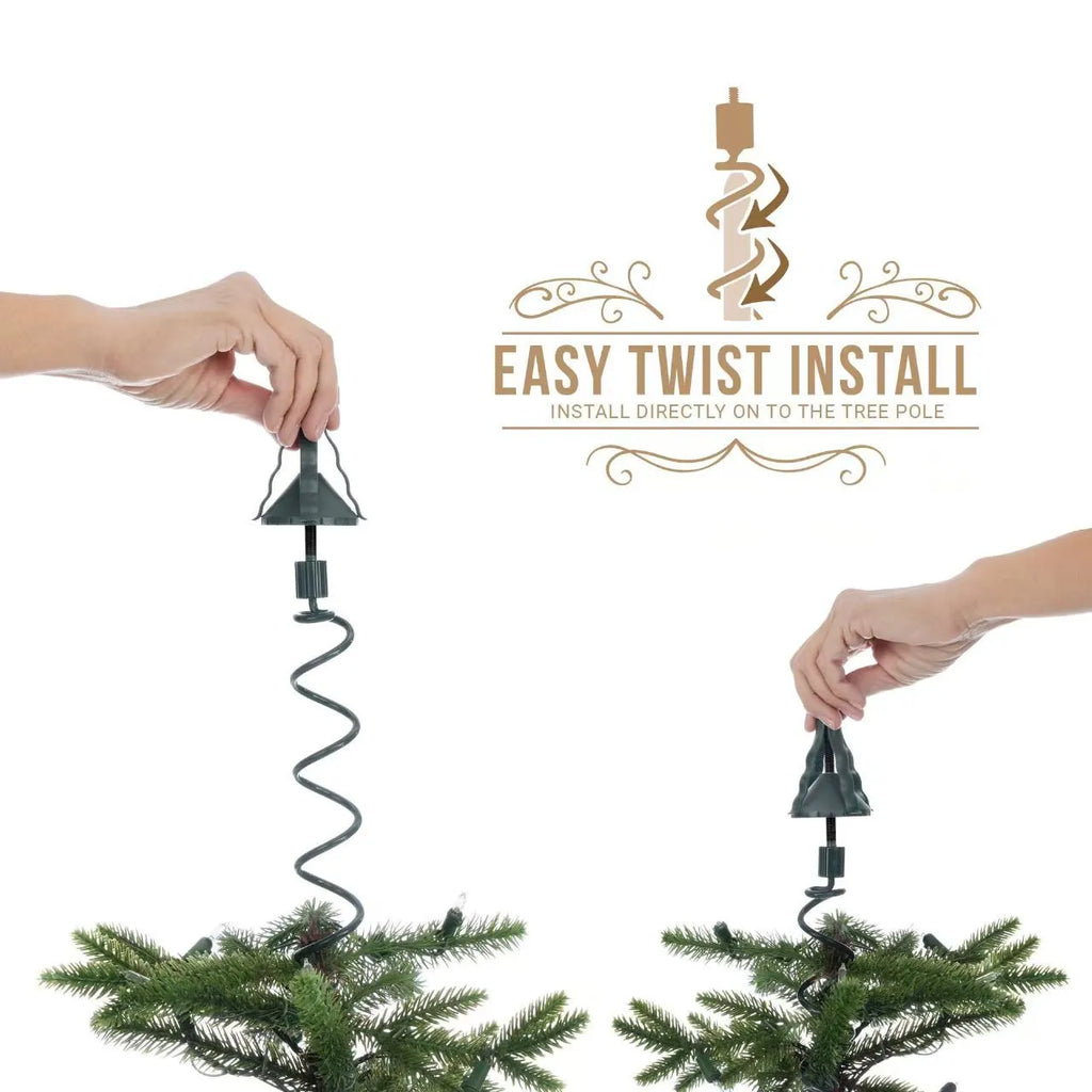 Adjustable Christmas tree topper stand with ABS plastic and metal bracket set in modern minimalist style
